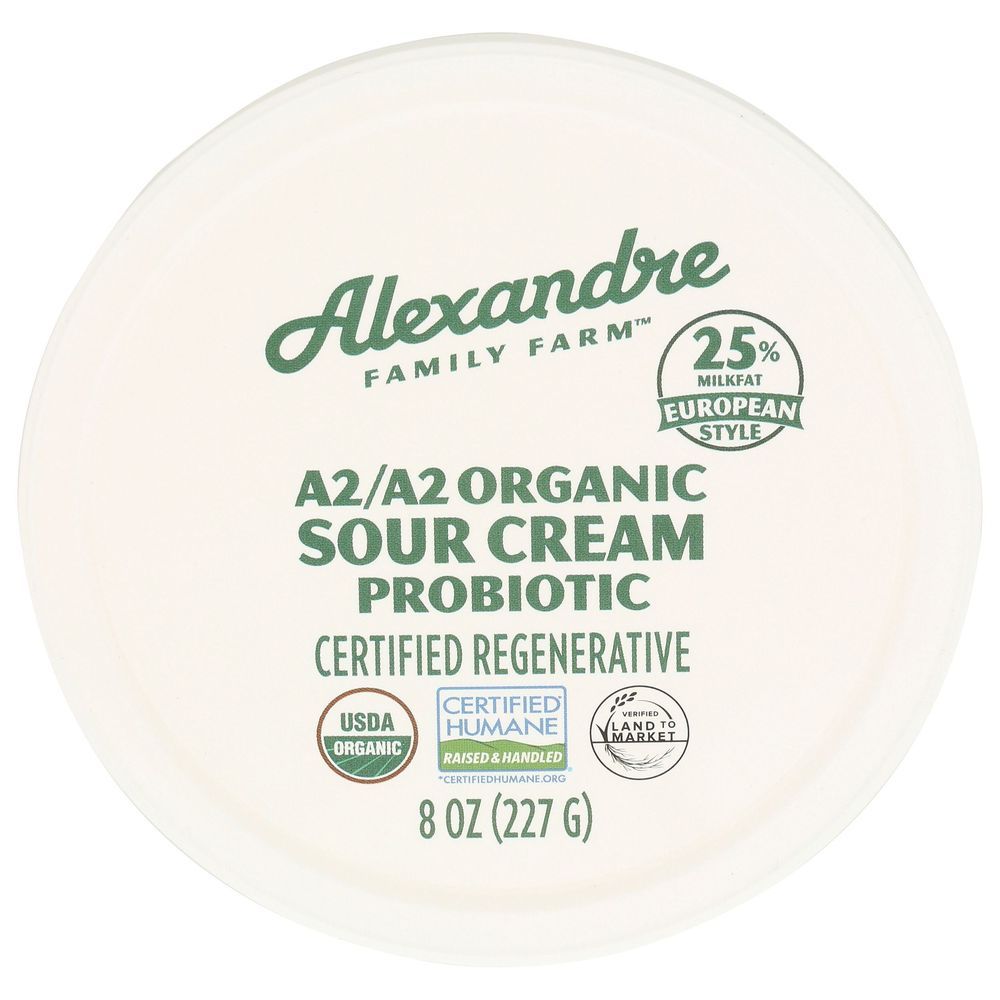Alexandre Family Farm Organic A2/a2 Probiotic Sour Cream, 8 Ounce -- 6 Per Case