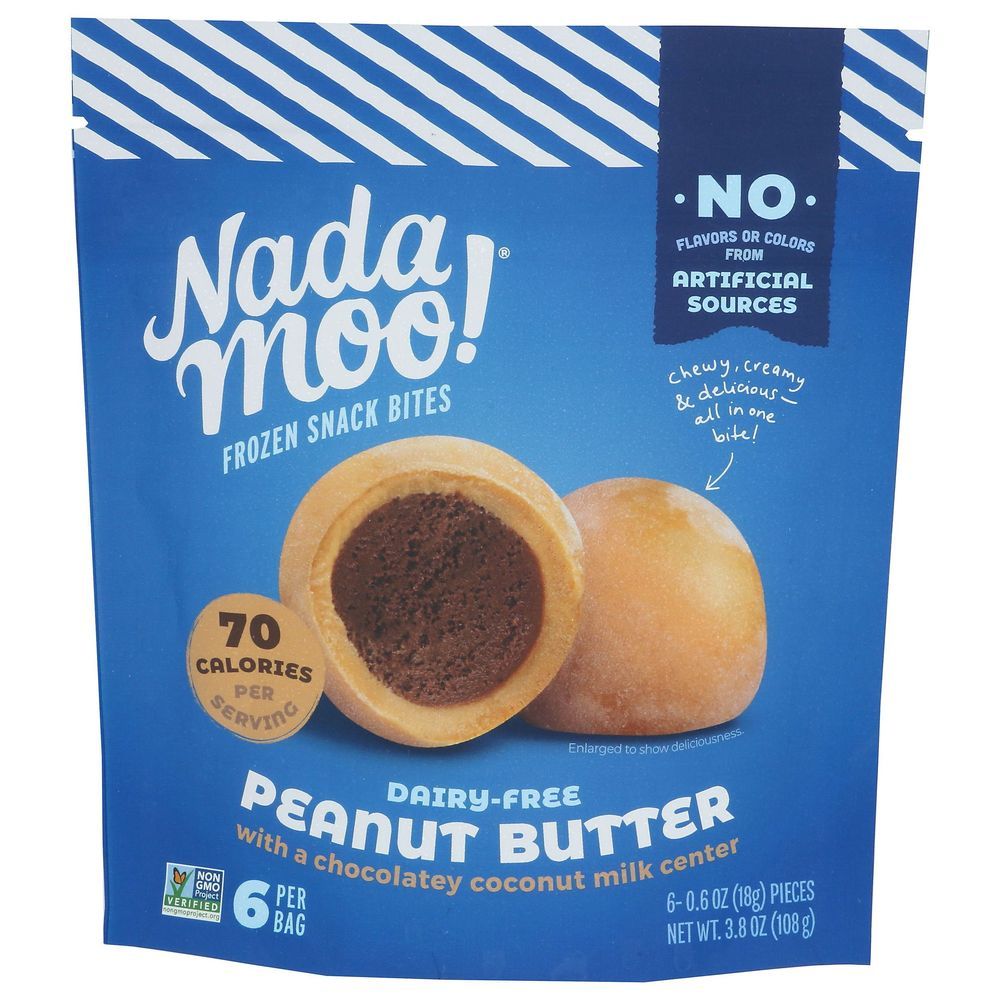 Nada Moo Peanut Butter With Chocolate Snack Bites, 3.8 Ounce -- 8 Per Case.