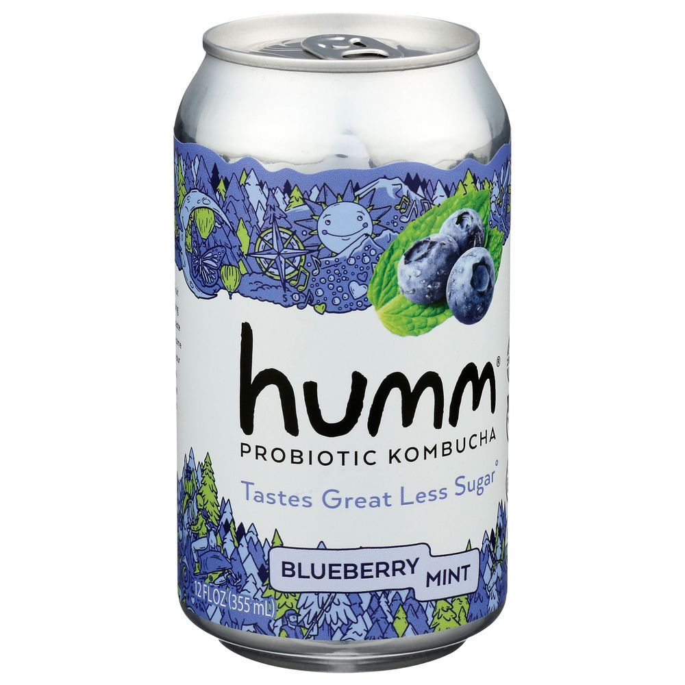 Humm Blueberry Mint Kombucha, 12 Fluid Ounce -- 6 Per Case