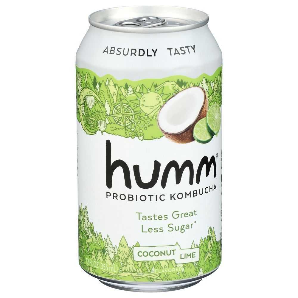 Humm Coconut Lime Probiotic Kombucha, 12 Fluid Ounce -- 6 Per Case
