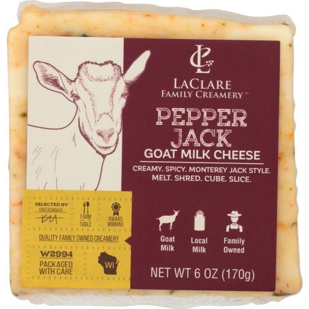 Laclare Farms Pepper Jack Goat Milk Cheese, 6 Ounce -- 12 Per Case
