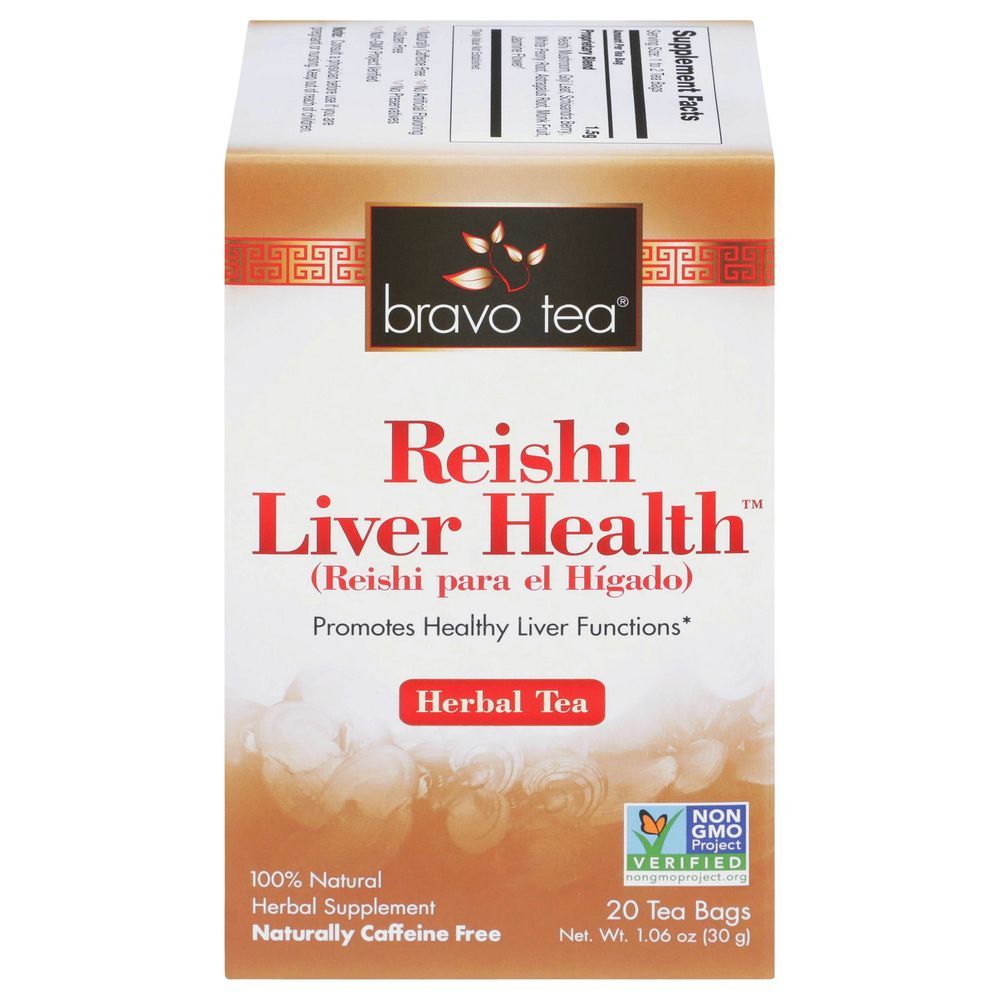 Bravo Tea Reishi Liver Health Herbal Tea Bag, 20 Count -- 6 Per Case
