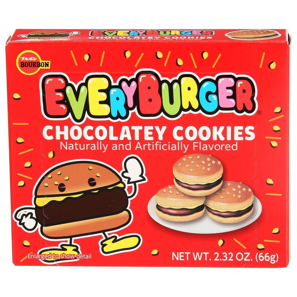 Bourbon Everyburger Burger Shaped Chocolate Filled Cookie, 2.32 Ounce -- 10 Per Case