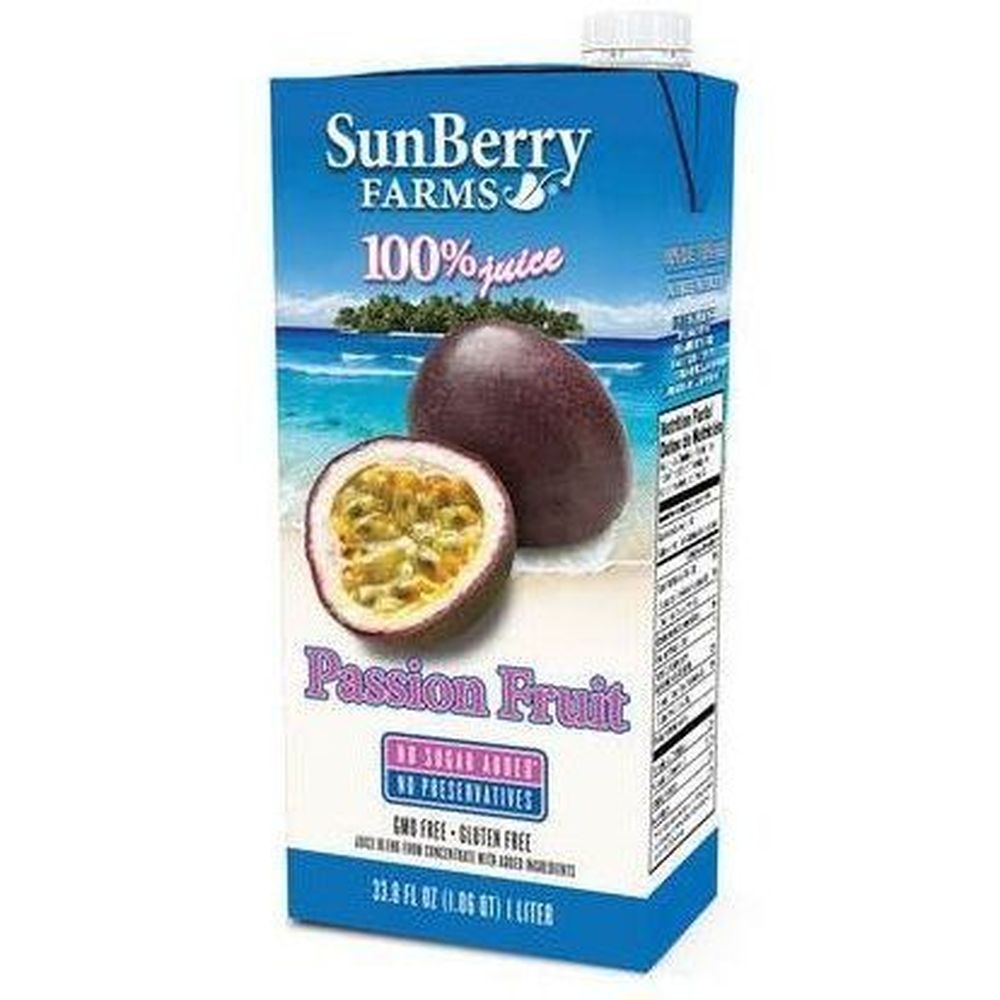 Sunberry Farms 100 Percent Passion Fruit Juice, 33.81 Ounce -- 12 Per Case
