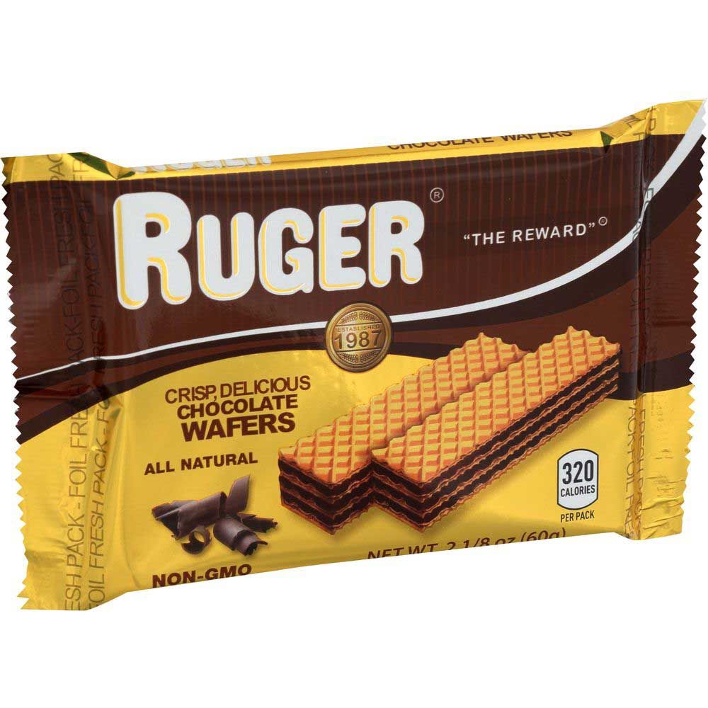 Ruger Chocolate Wafer Cookies, 2.125 Ounce -- 12 Per Case