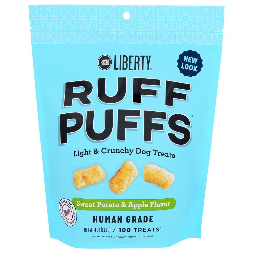 Bixbi Ruff Puffs Sweet Potato And Apple Flavor Dog Treats, 4 Ounce -- 8 Per Case