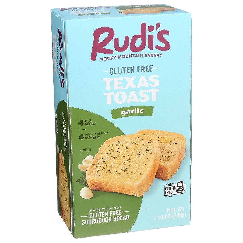 Rudis Rocky Mountain Bakery Gluten Free Garlic Texas Toast, 11.8 Ounce -- 6 Per Case
