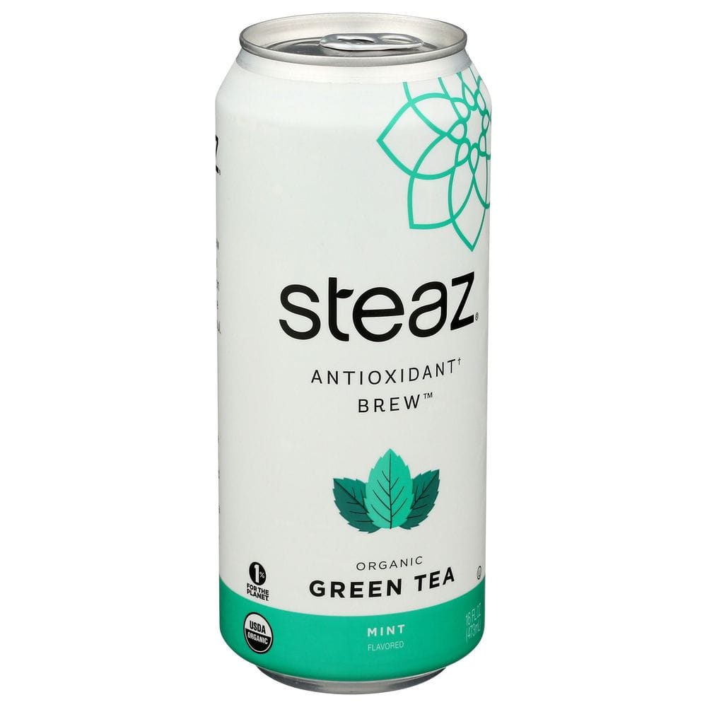 Steaz Antioxidant Brew Organic Mint Iced Green Tea, 16 Fluid Ounce -- 12 Per Case