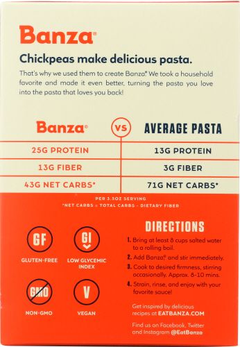 Banza Chickpea Wheels Pasta, 8 Ounce -- 6 Per Case