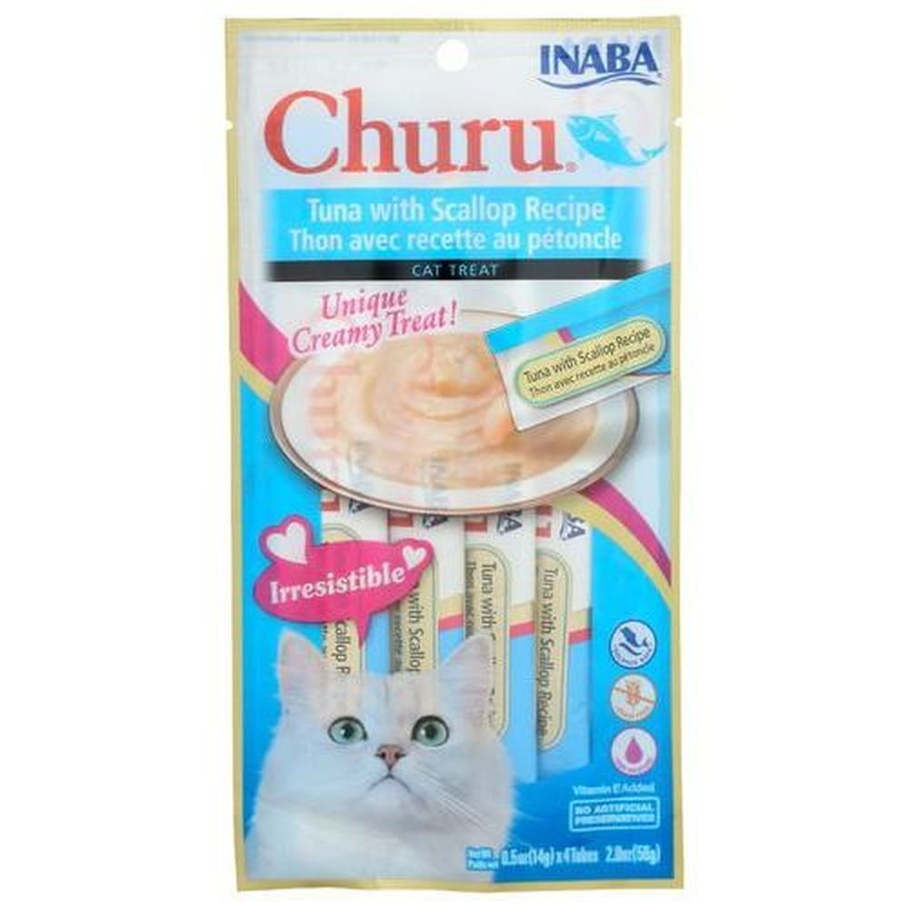 Inaba Churu Tuna With Scallop Recipe Cat Treats, 2 Ounce -- 8 Per Case