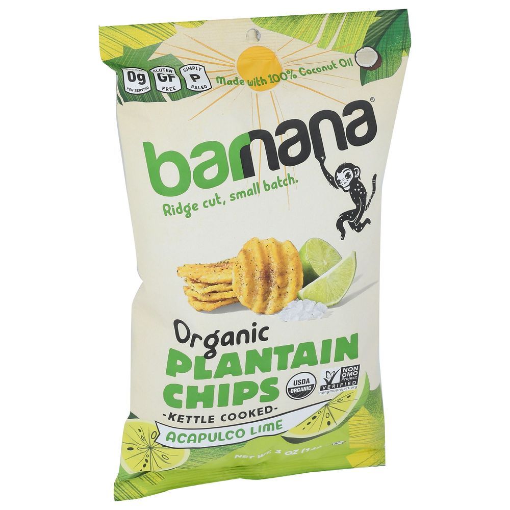 Barnana Organic Acapulco Lime Plantain Chips, 5 Ounce -- 6 Per Case