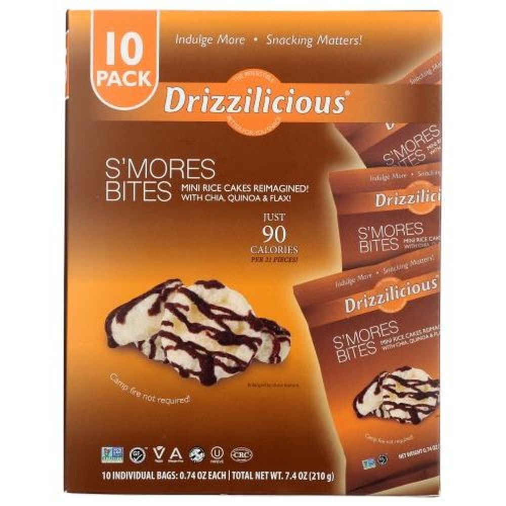 Drizzilicious S'mores Bites Mini Rice Cake, 0.74 Ounce -- 6 Per Case