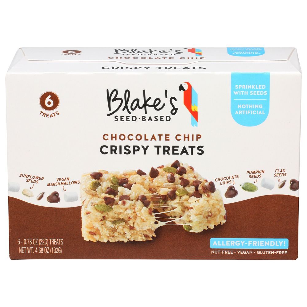 Blakes Seed Based Chocolate Chip Rice Crispy Treats, 4.68 Ounce -- 6 Per Case