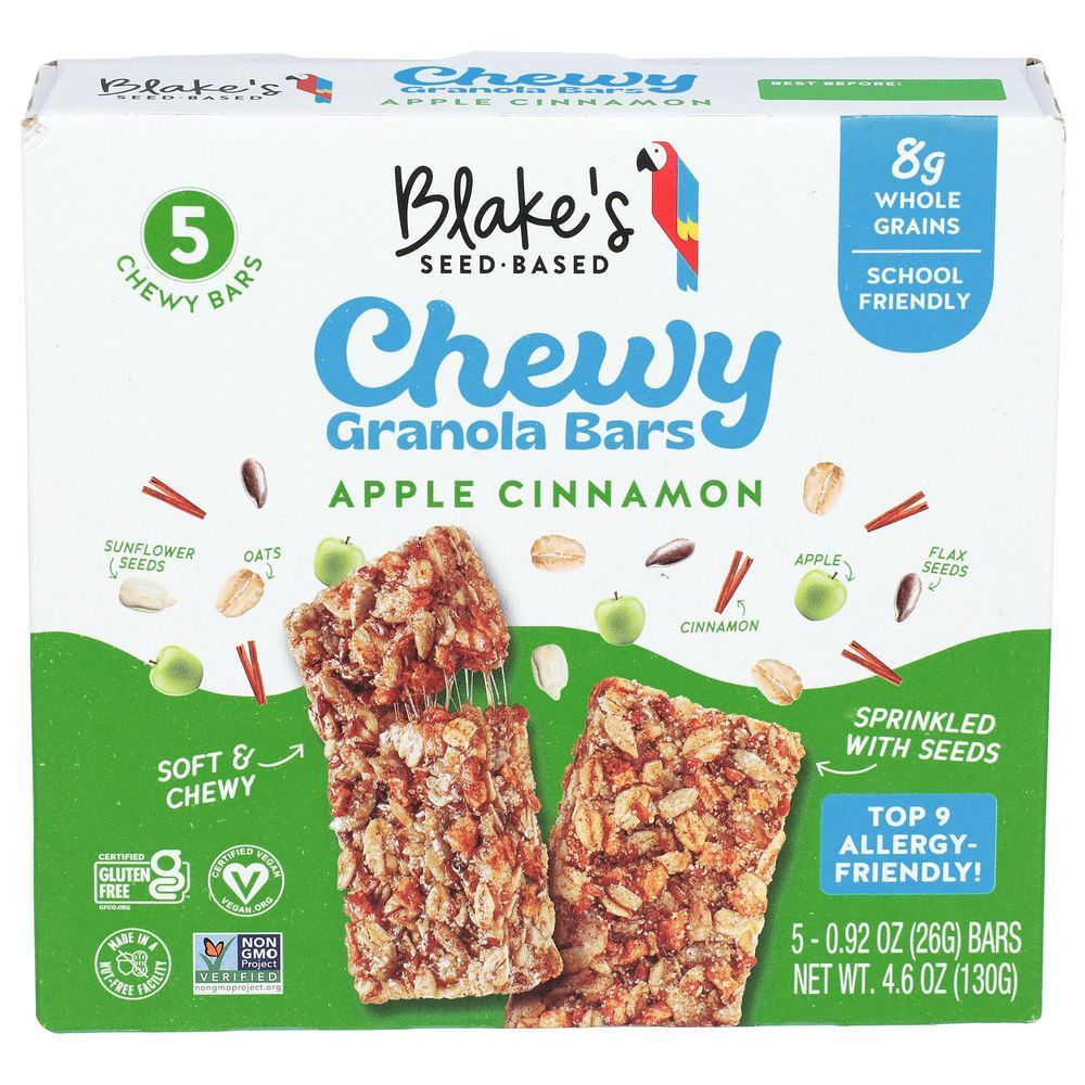 Blakes Seed Based Apple Cinnamon Chewy Granola Bar, 4.6 Ounce -- 6 Per Case