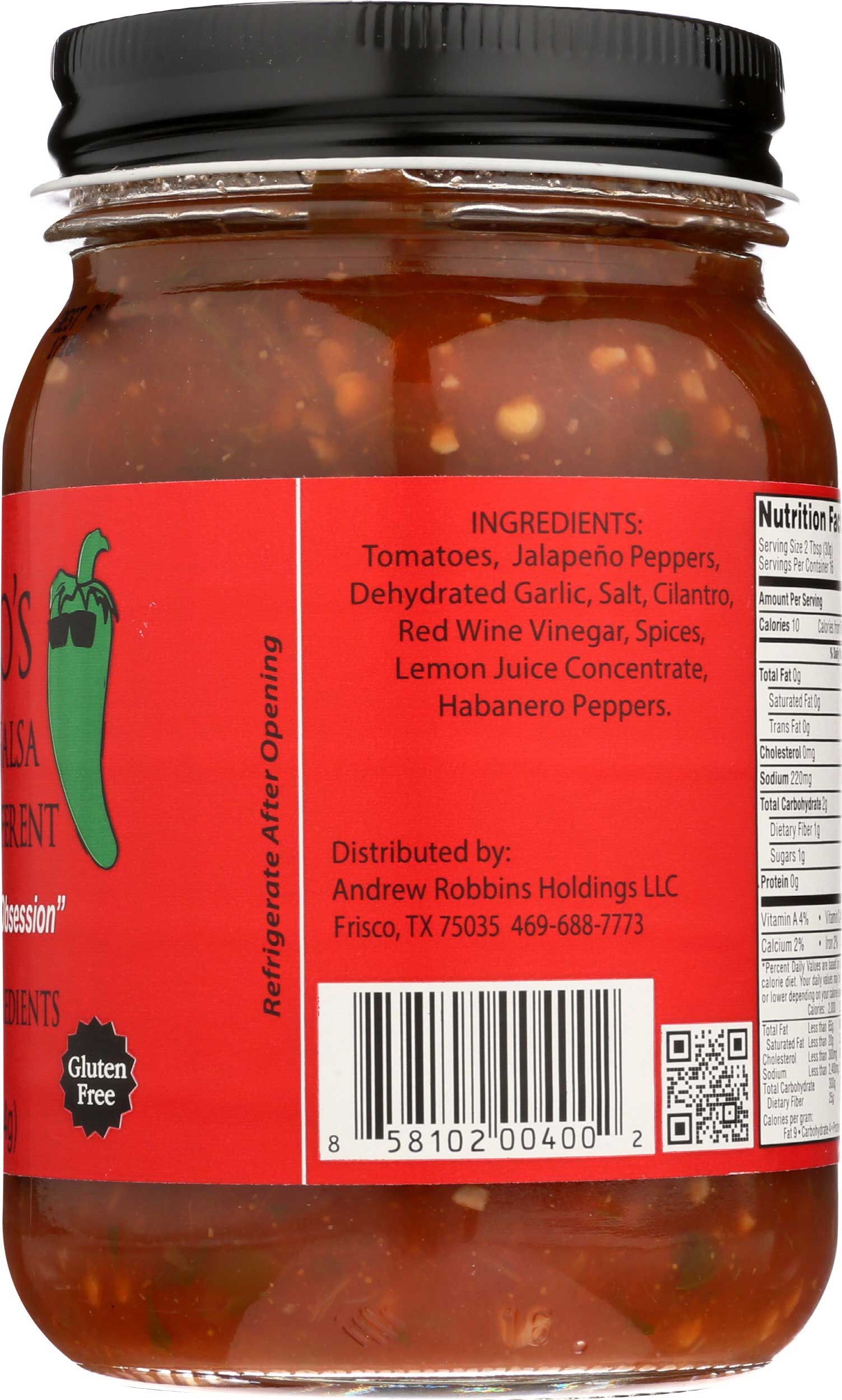 Mateo's Gourmet Hot Salsa, 16 Ounce -- 6 Per Case