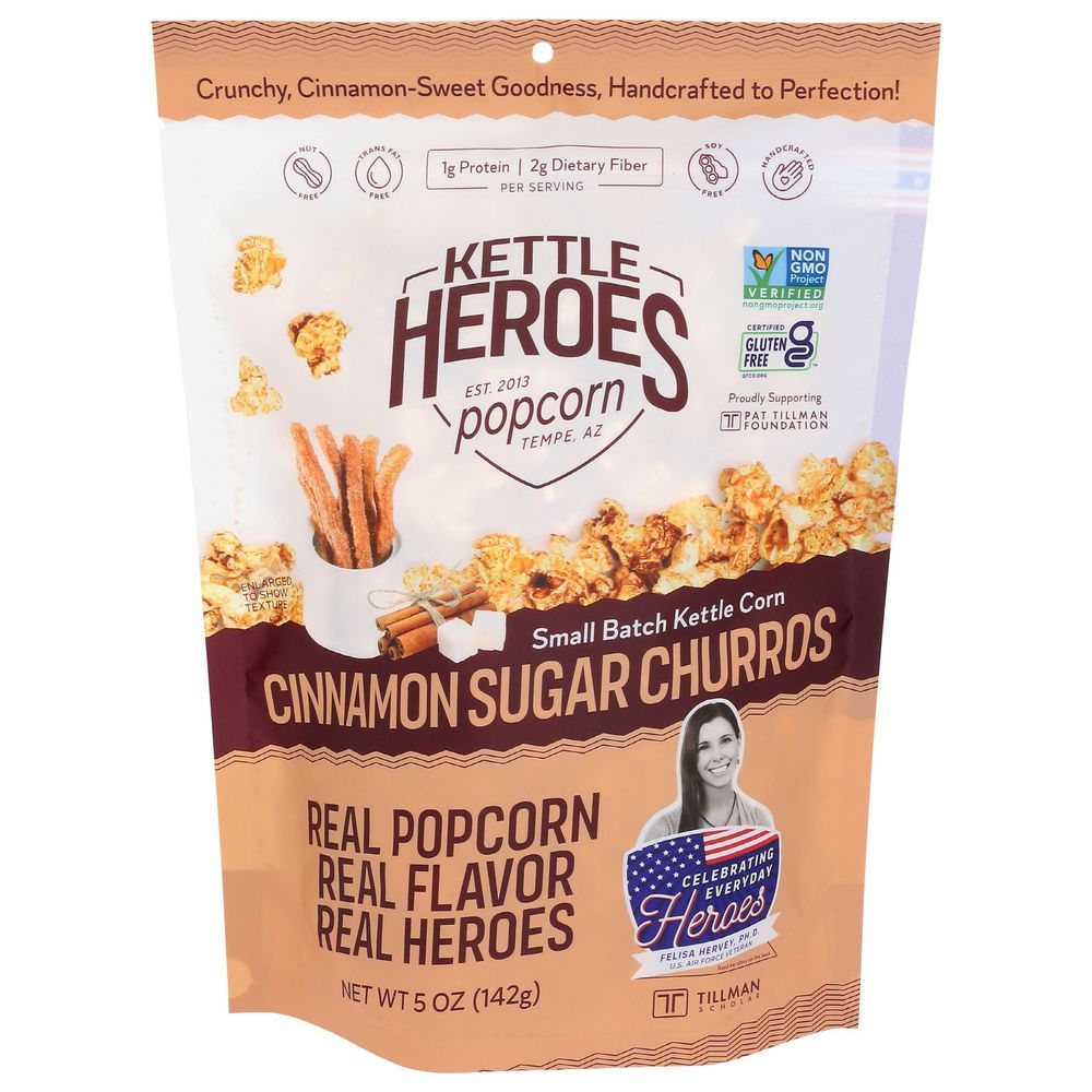 Kettle Heroes Cinnamon Sugar Churros Kettle Corn, 5 Ounce -- 6 Per Case