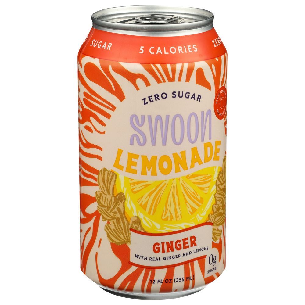 Swoon Zero Sugar Ginger Lemonade, 12 Fluid Ounce -- 12 Per Case