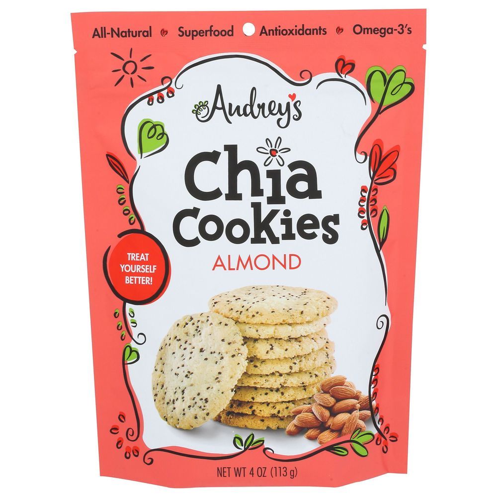 Audreys Almond Chia Cookie, 4 Ounce -- 6 Per Case