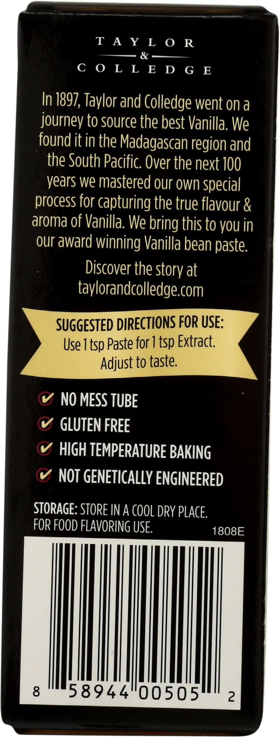 Taylor & Colledge Organic Vanilla Bean Paste With Seeds, 1.7 Ounce -- 8 Per Case