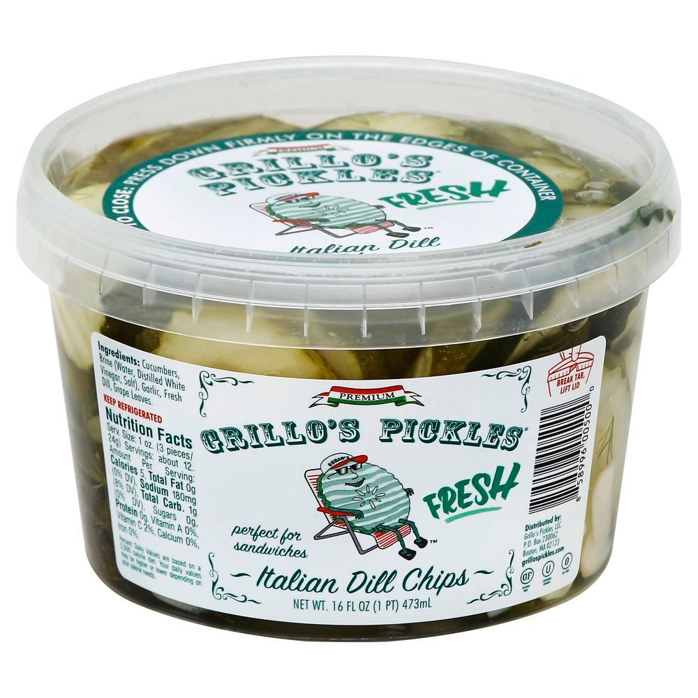 Grillo's Pickles Italian Dill Chips, 16 Fluid Ounce -- 6 Per Case