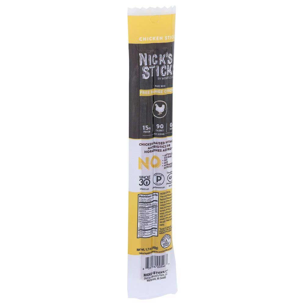 Nick's Sticks Free Range Chicken Snack Sticks, 1.7 Ounce -- 25 Per Case