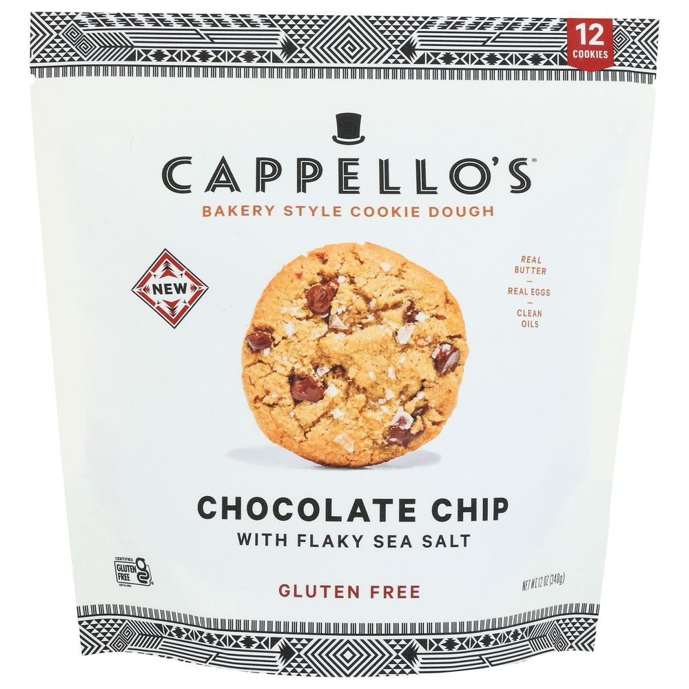 Cappello's Chocolate Chip With Flaky Sea Salt Cookie Dough, 12 Ounce -- 6 Per Case