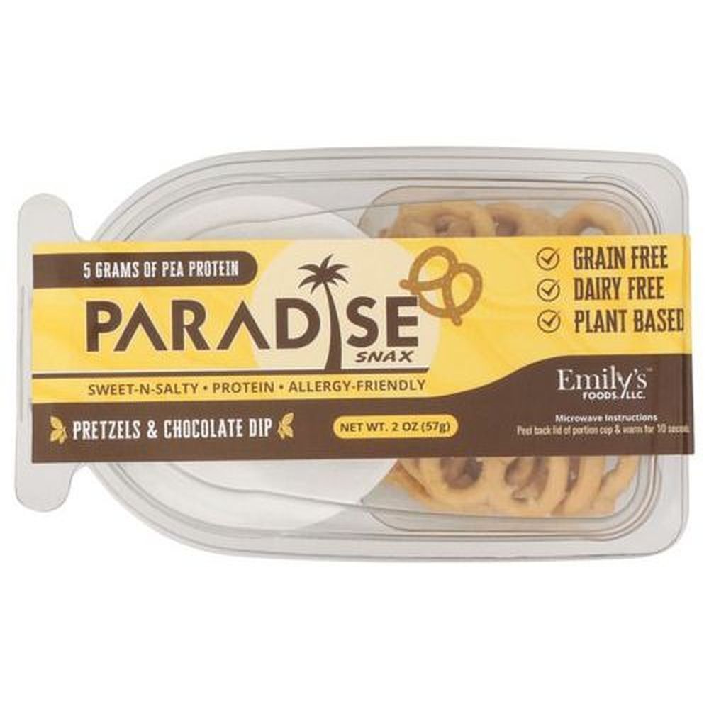 Paradise Snax Pax Pretzels And Chocolate Dip, 2 Ounce -- 12 Per Case