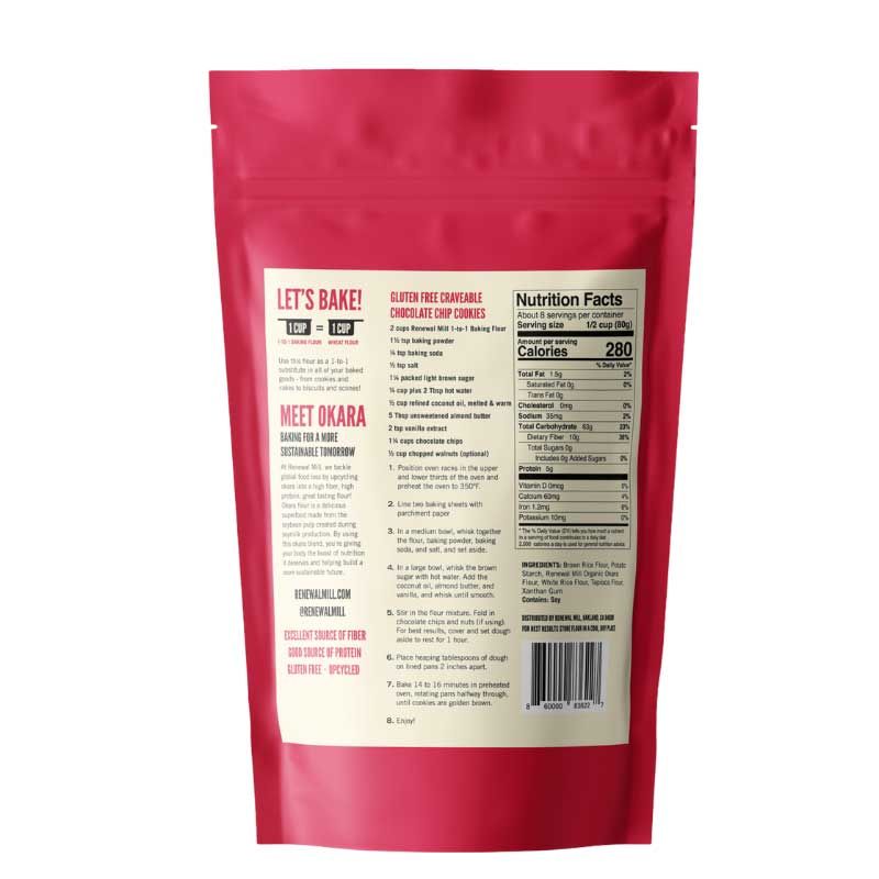 Renewal Mill 1-to-1 Baking Flour, 22 Ounce -- 6 Per Case