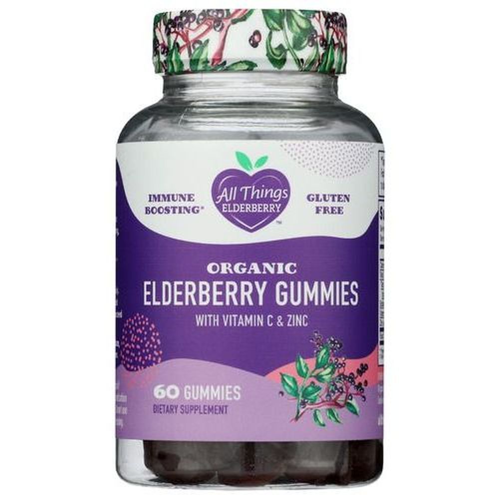 All Things Elderberry Organic Elderberry Gummies, 60 Count