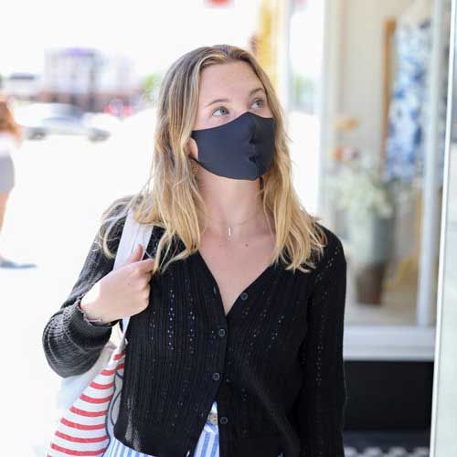 Safe + Face Large Black Face Protective Mask, 7 X 6.5 Inch