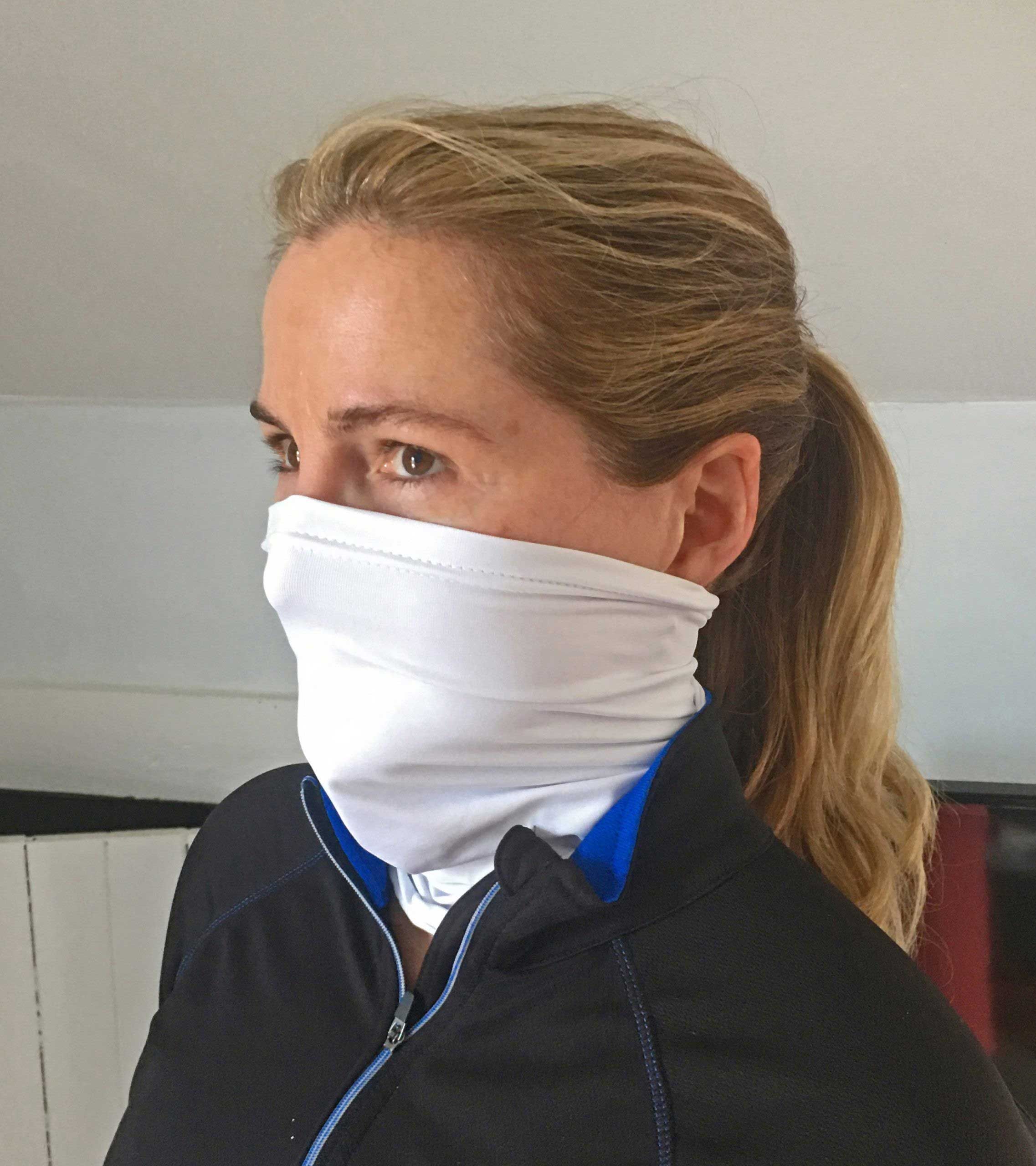 Safe + Face Large White Neck Face Safe Gaiter, 9 X 9 X 15 Inch