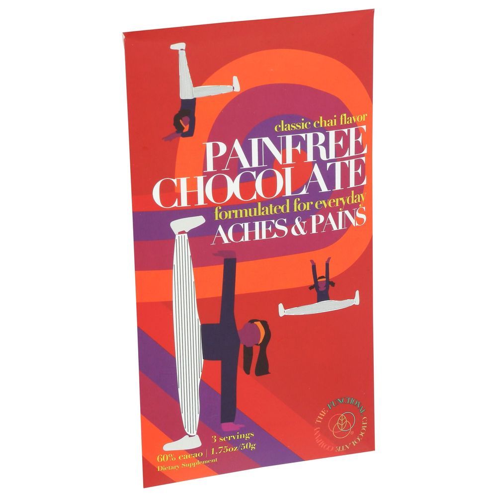 The Functional Chocolate Classic Chai Painfree Chocolate Bar, 1.75 Ounce -- 12 Per Case