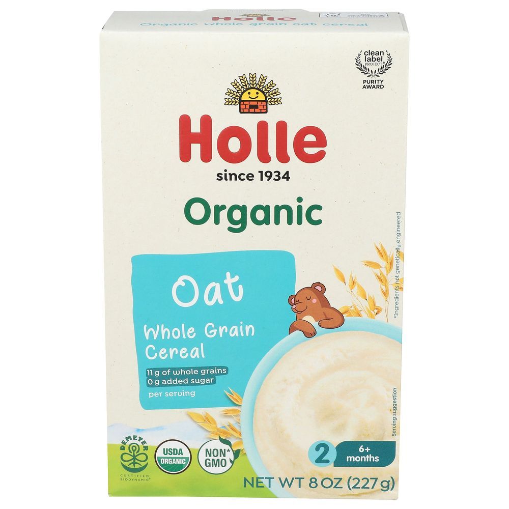 Holle Organic Oat Whole Grain Cereal, 8 Ounce -- 6 Per Case