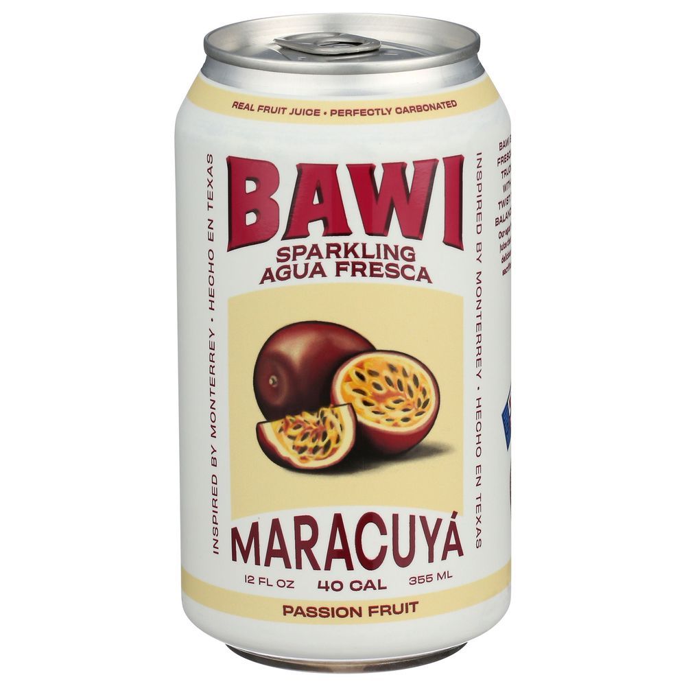 Bawi Maracuya Passionfruit Sparkling Agua Fresca, 12 Fluid Ounce -- 12 Per Case
