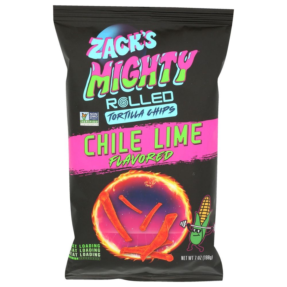 Zacks Mighty Chili Lime Rolled Tortilla Chips, 7 Ounce -- 6 Per Case
