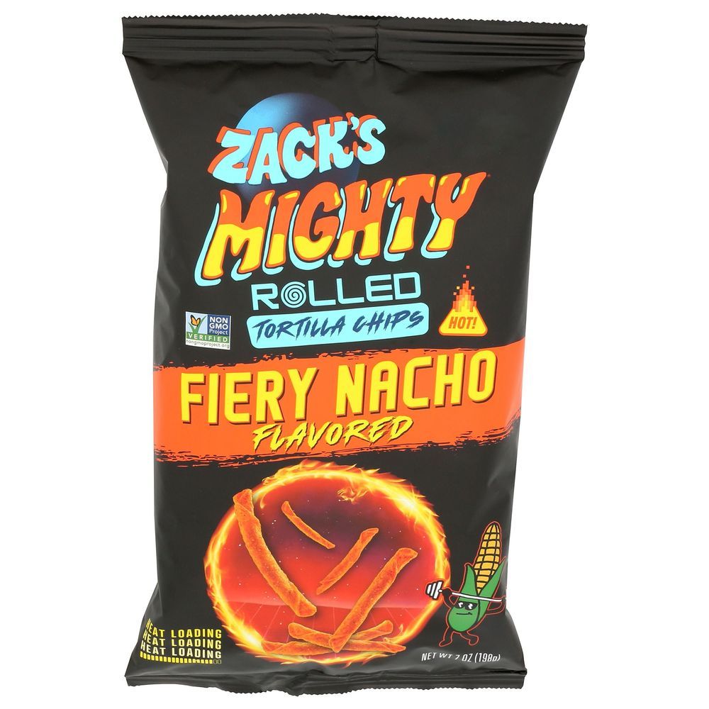 Zacks Mighty Fiery Nacho Rolled Tortilla Chips, 7 Ounce -- 6 Per Case