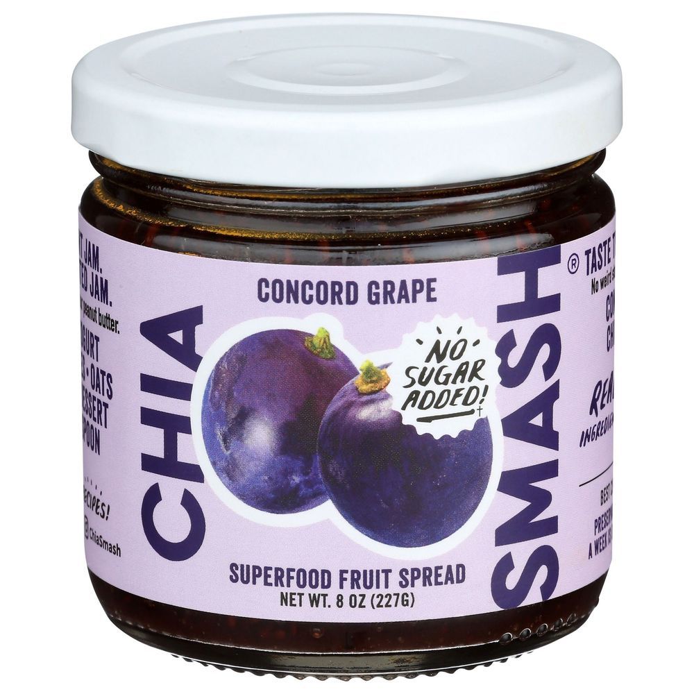 Chia Smash Concord Grape Fruit Spread, 8 Ounce -- 6 Per Case