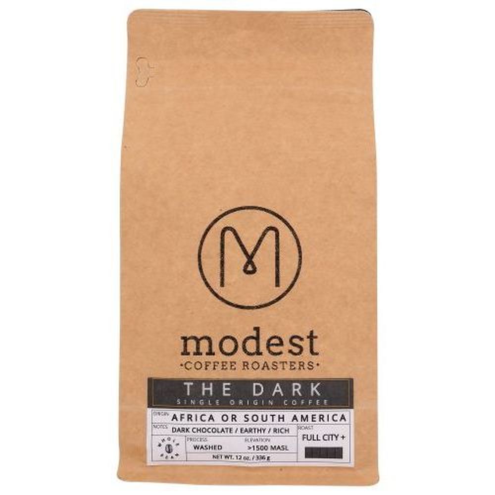Modest Coffee Roasters The Dark Single Origin Coffee, 12 Ounce -- 6 Per Case