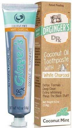 Dr. Ginger's White Charcoal Coconut Oil Toothpaste, 4 Ounce