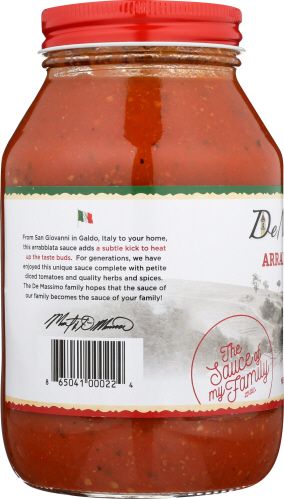 De Massimo's Arrabbiata Pasta Sauce, 32 Ounce -- 6 Per Case
