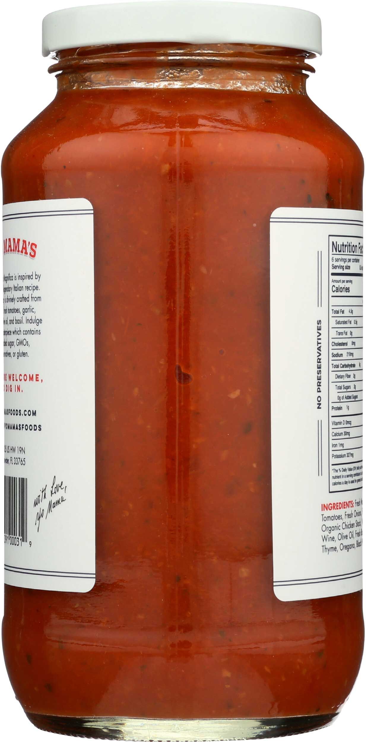 Yo Mama's Foods Marinara Pasta Sauce, 25 Ounce -- 6 Per Case