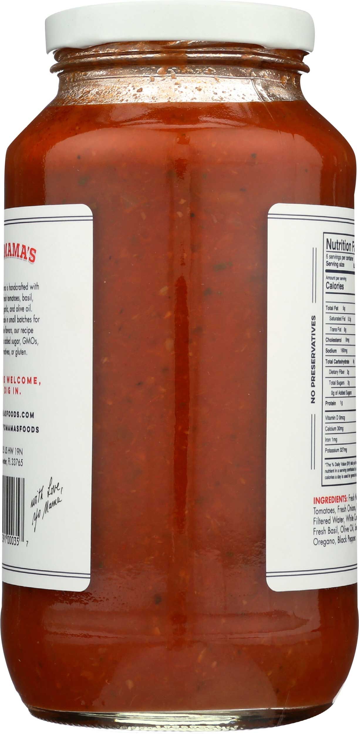Yo Mama's Foods Tomato Basil Sauce, 25 Ounce -- 6 Per Case