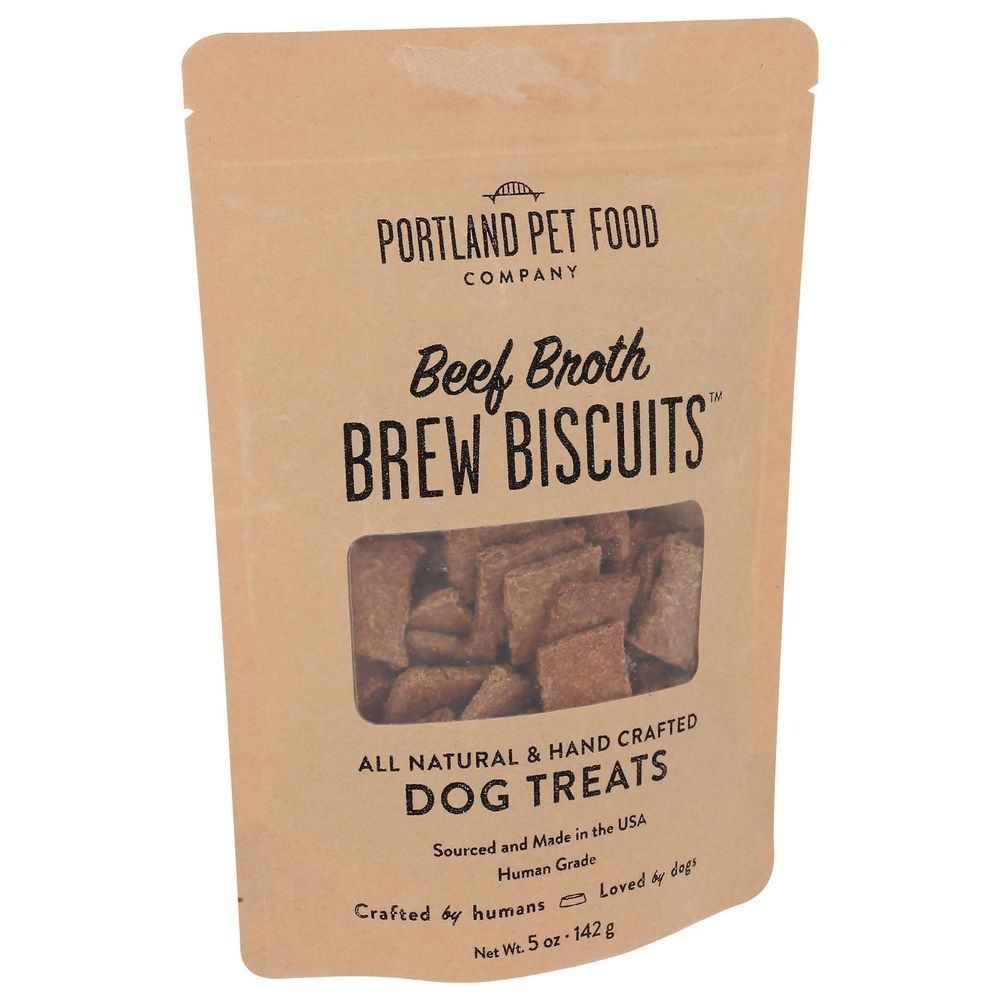 Portland Pet Food Beef Broth Brew Biscuits Dog Treats, 5 Ounce -- 6 Per Case