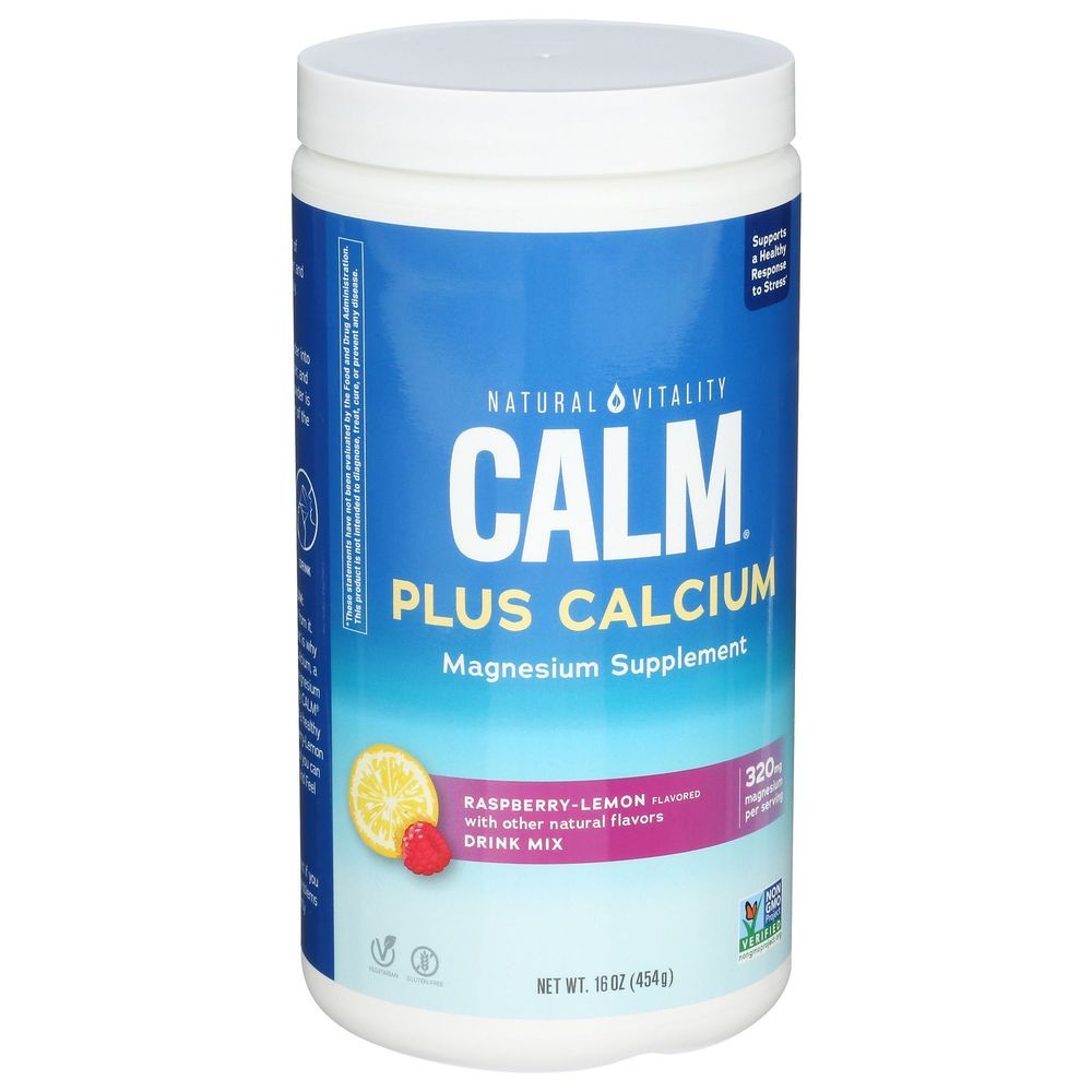 Natural Vitality Calm Raspberry Lemon Magnesium Plus Calcium Drink Mix, 16 Ounce