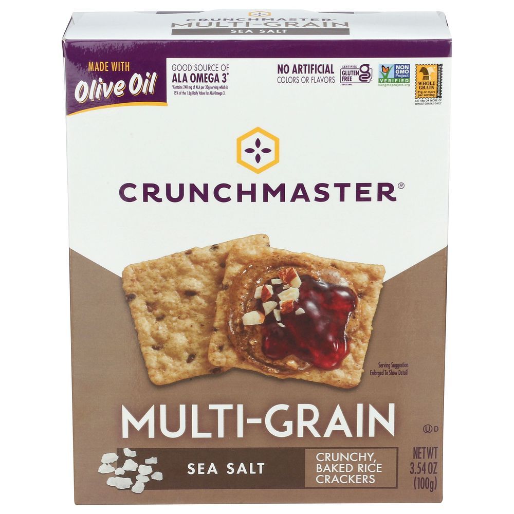 Crunchmaster Sea Salt Multigrain Cracker, 3.54 Ounce -- 6 Per Case