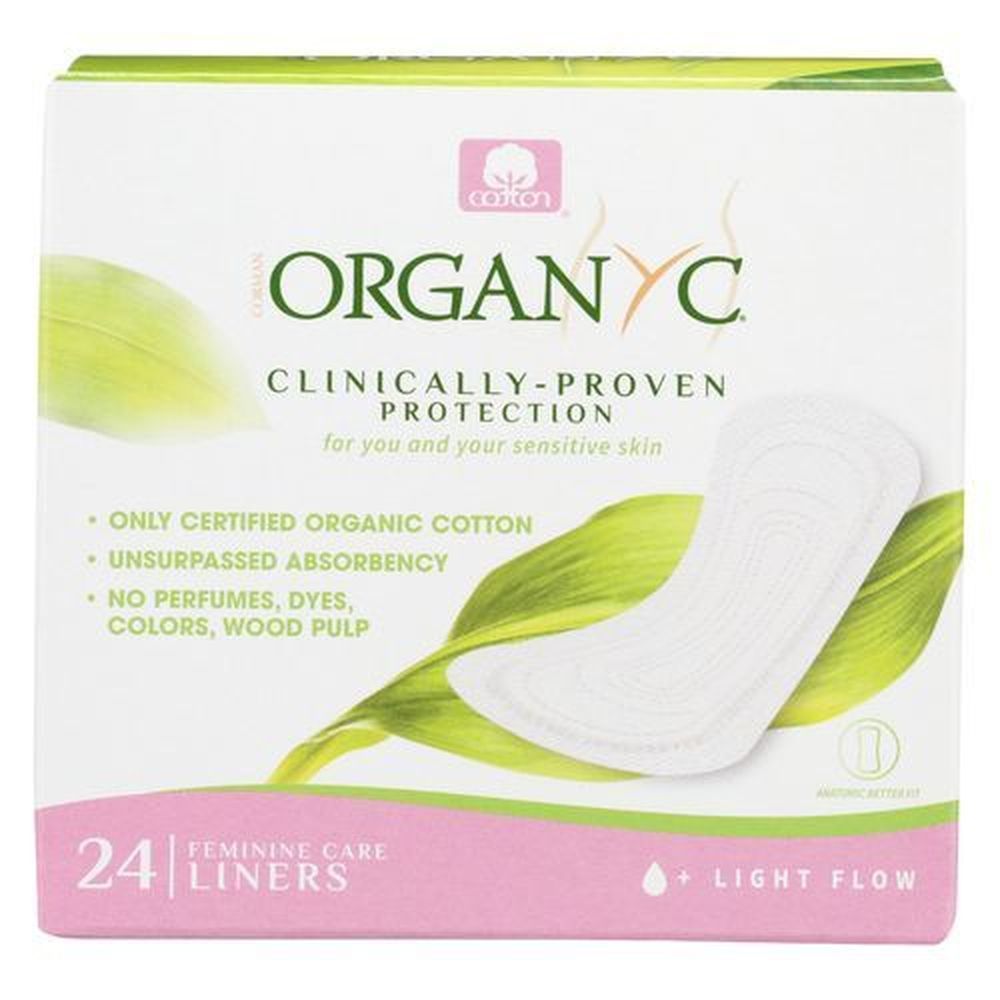 Organyc Folded Panty Liner, 24 Count