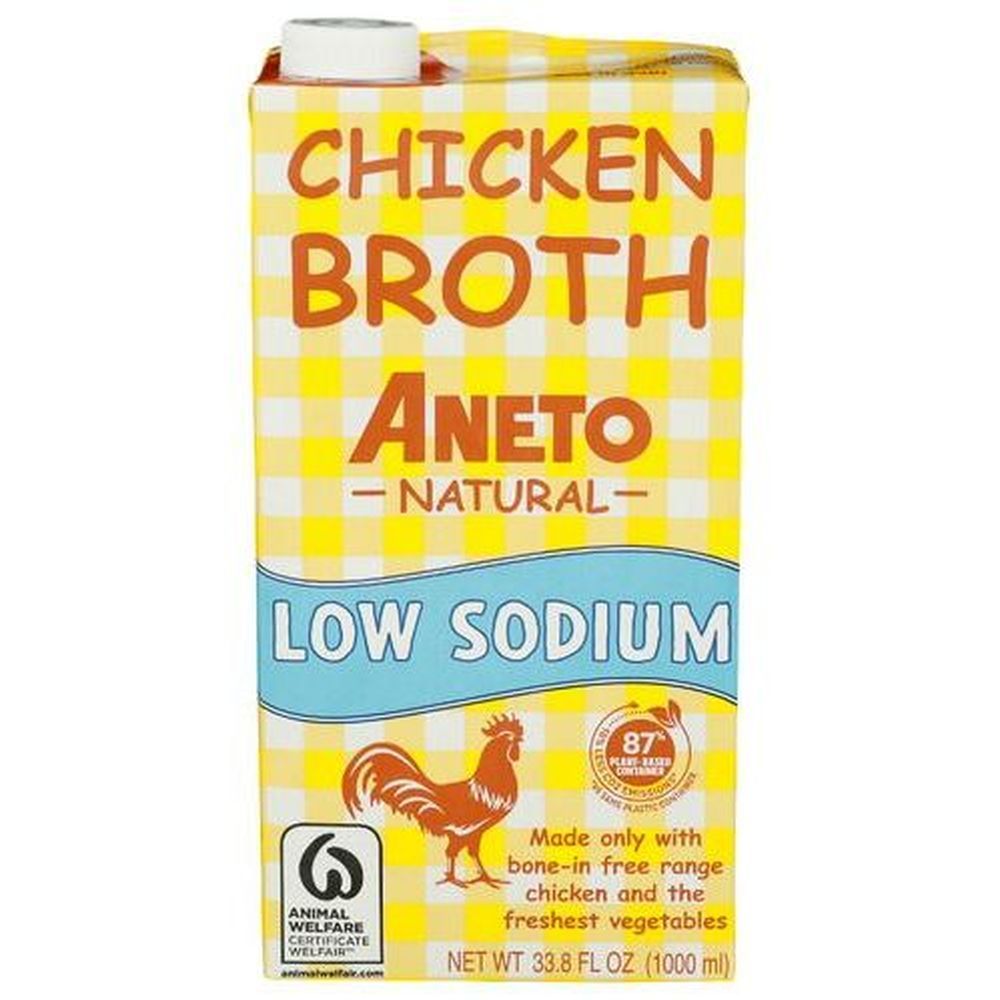 Aneto Low Sodium Chicken Broth, 1 Liter -- 6 Per Case