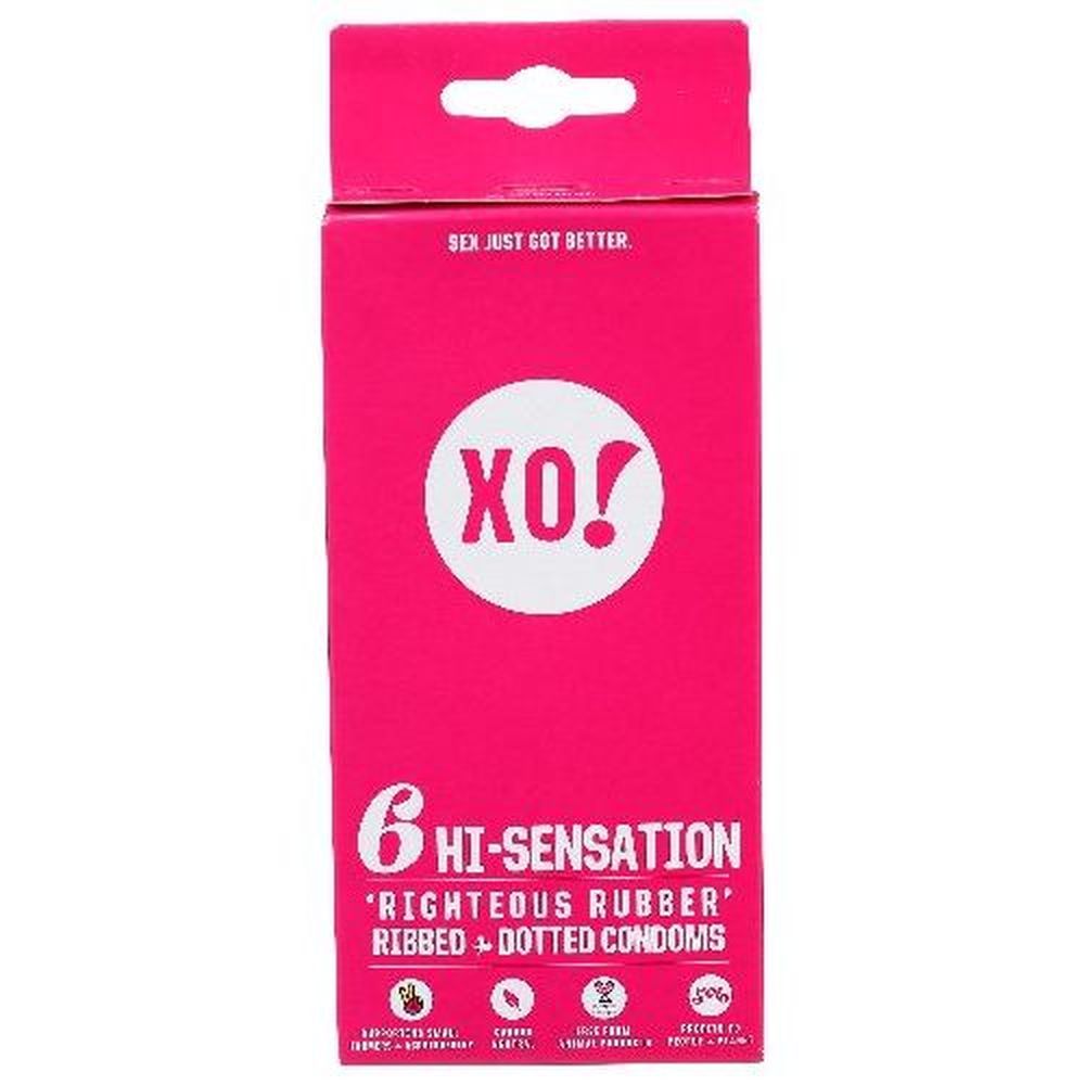 Xo Hi Sensation Righteous Rubber Condoms, 6 Count -- 8 Per Case
