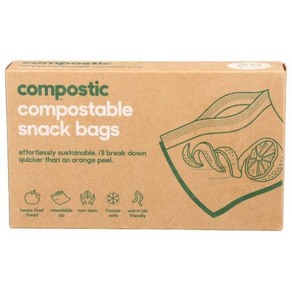 Compostic Compostable Snack Bags, 25 Count -- 12 Per Case