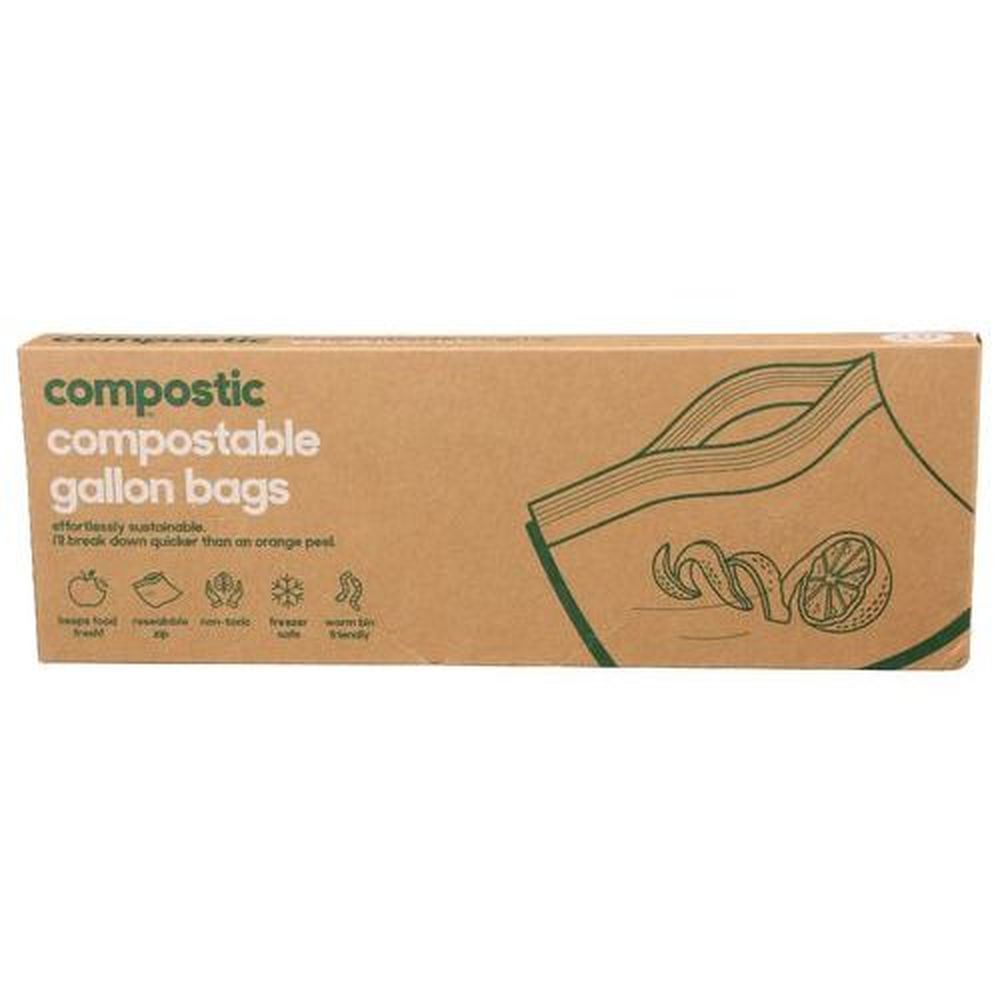 Compostic Compostable Gallon Bags, 10 Count -- 12 Per Case